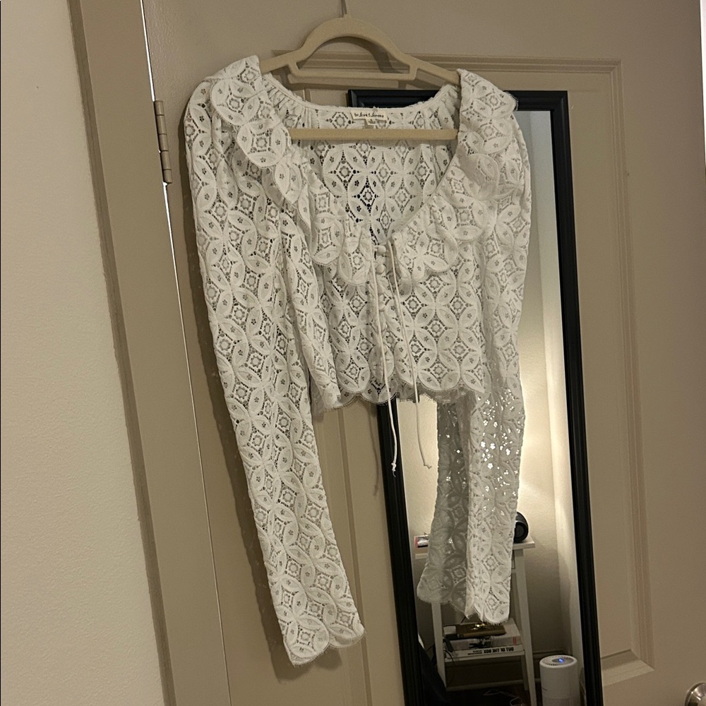 For Love and Lemons White Lace Top